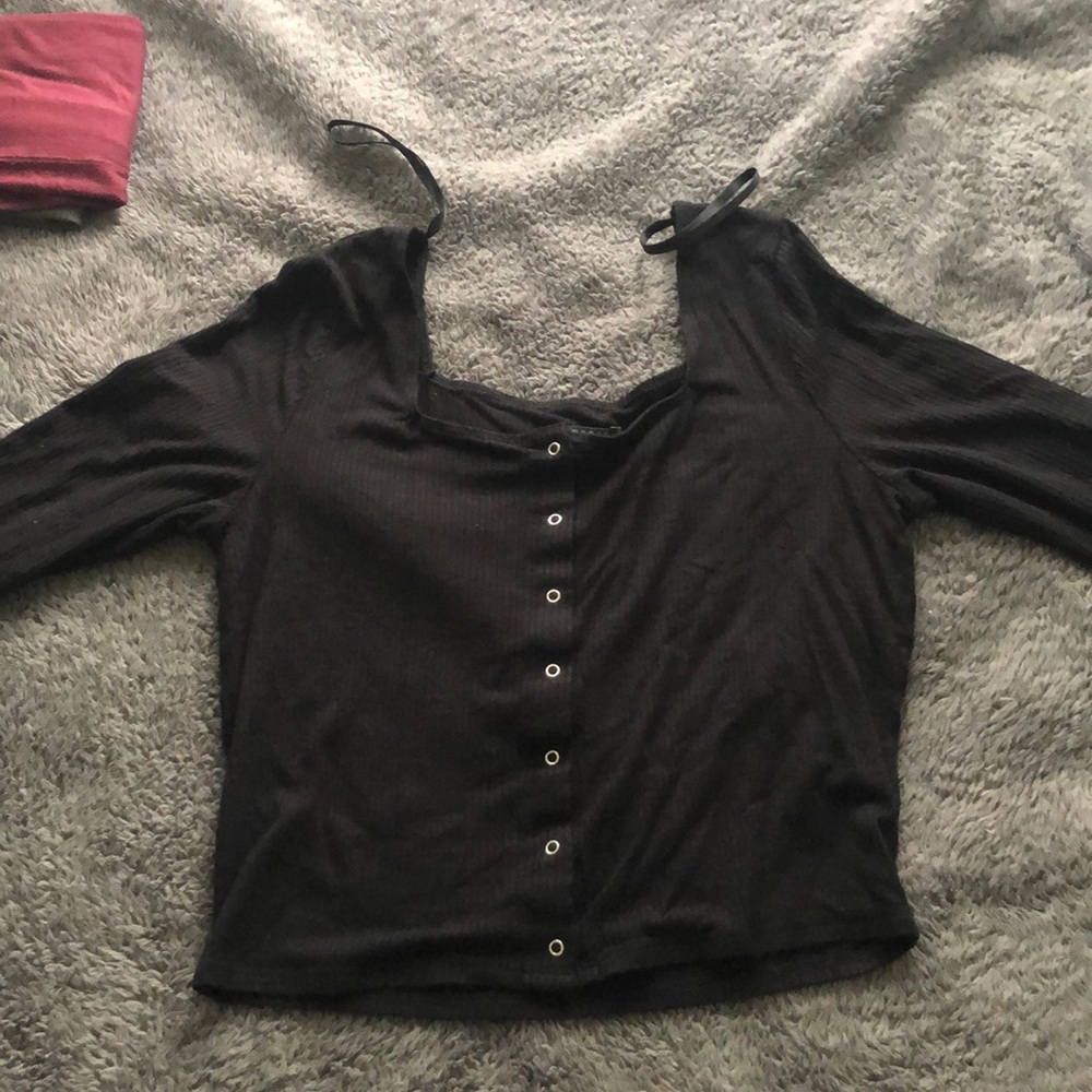 Long sleeve button up top